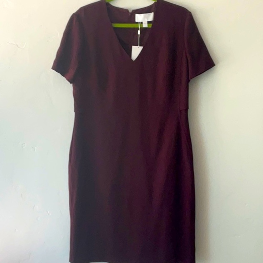 Boss Red Sheath Mini Dress V-Neck Short Sleeve